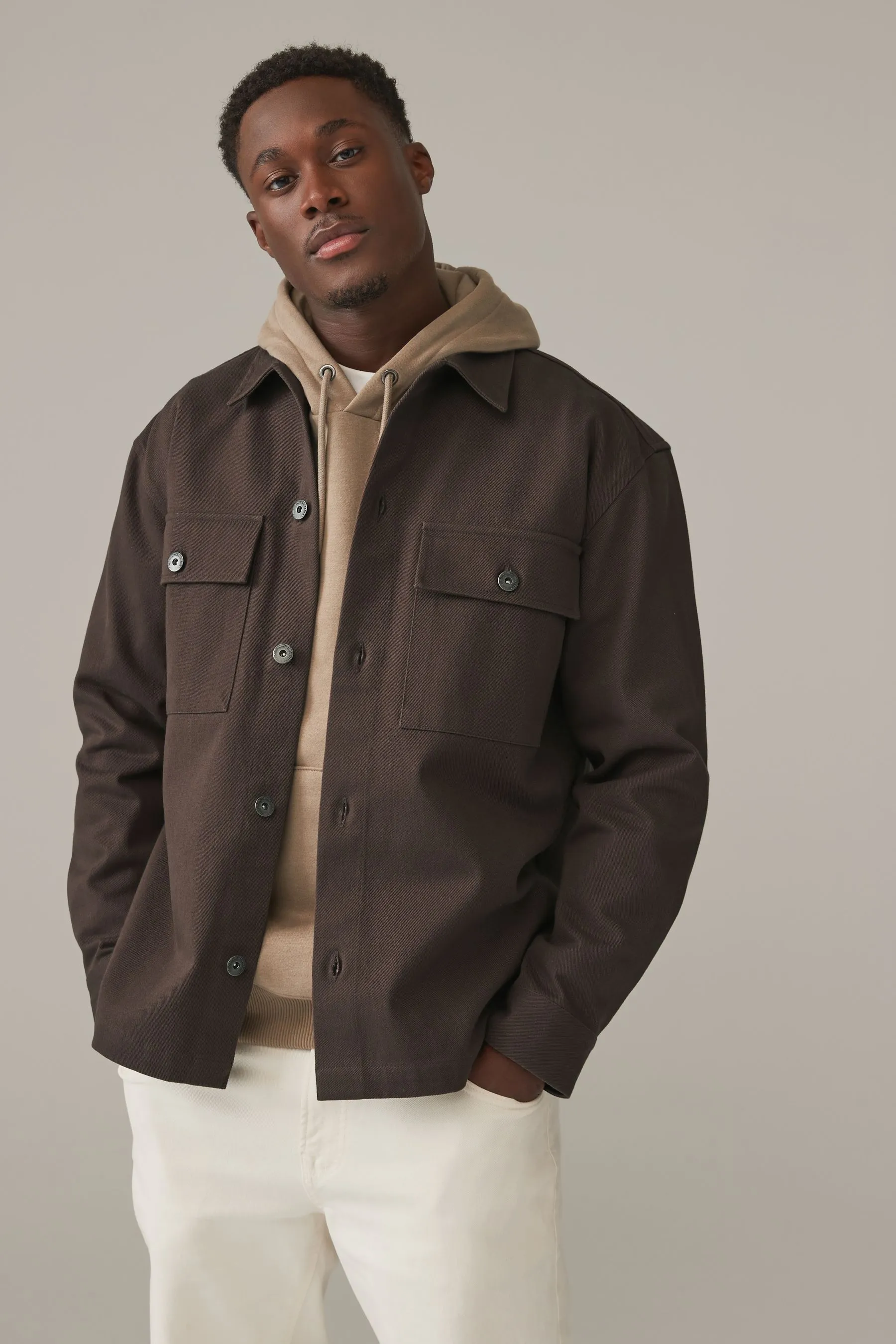 100% Cotton Twin Pocket Shacket Overshirt    