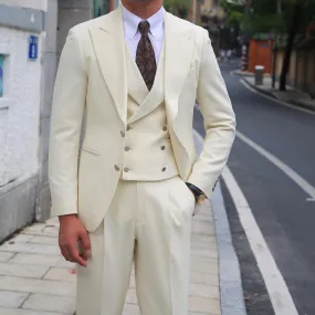 Abiti da sposa formali con risvolto ampio personalizzati per abito da sposo alla moda da uomo Slim Fit 3 pezzi Business Casual P