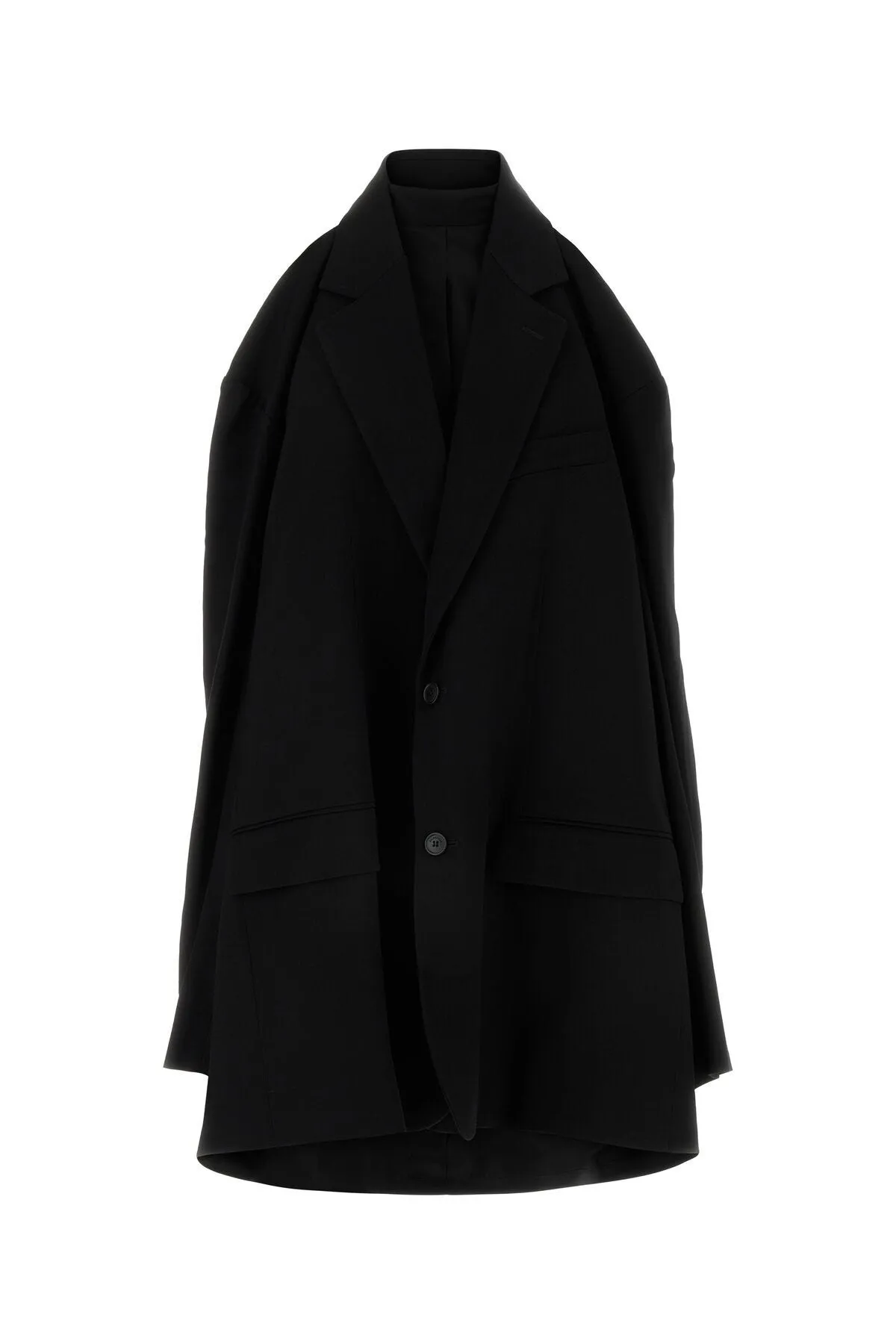 Black viscose blend blazer dress    
