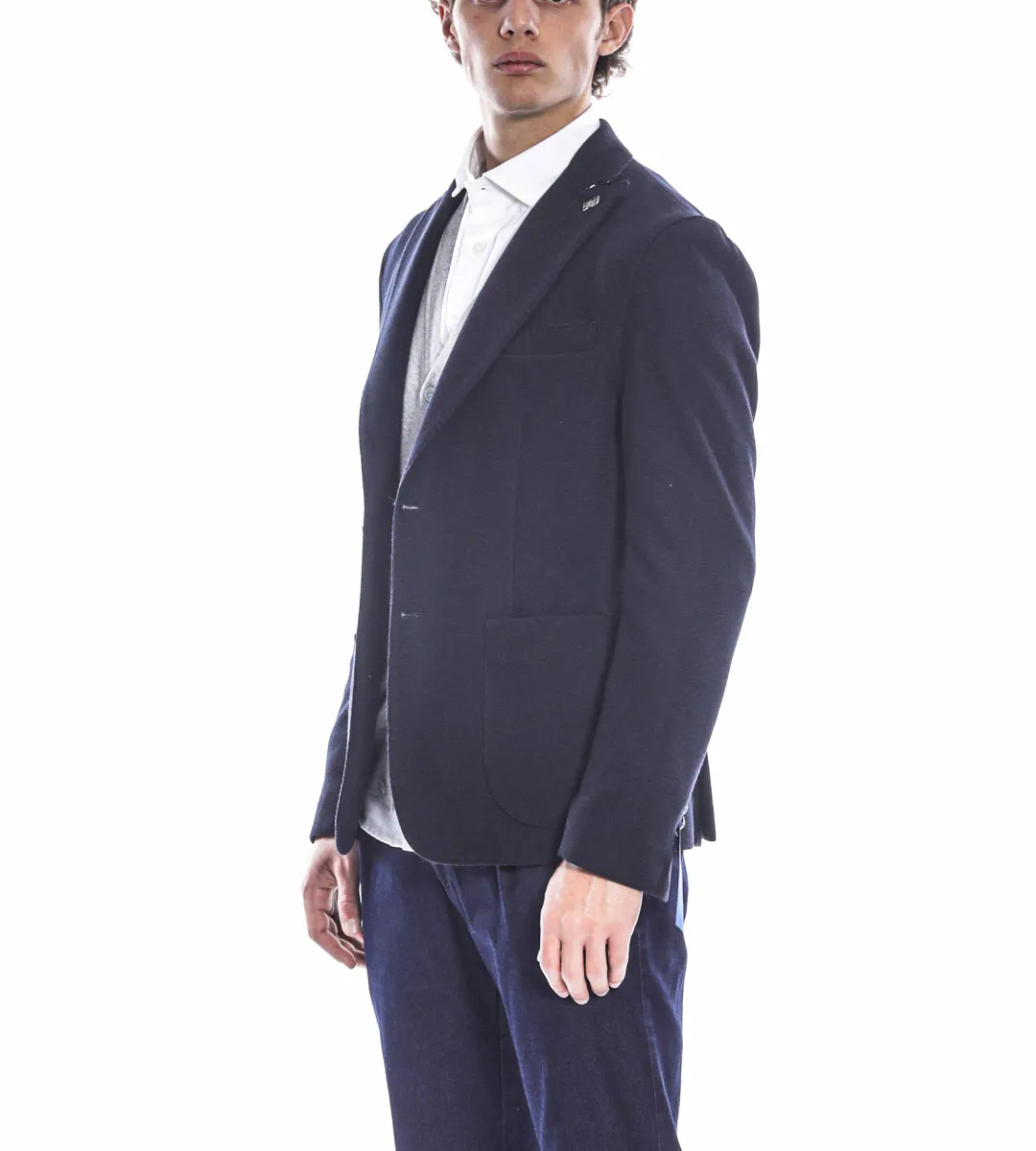Blazer con bottoni di metallo punta a lancia blu navy  | BOB