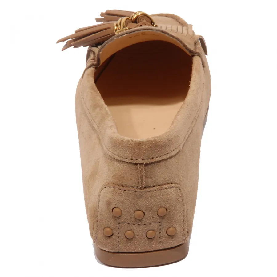 F9412 mocassino donna beige TOD’S scarpe suede shoe loafer woman