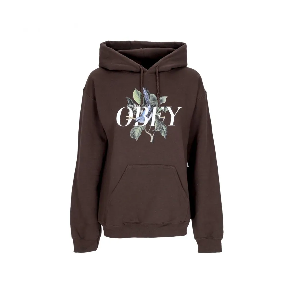 felpa cappuccio donna bird old school pullover hood DARK CHOCOLATE