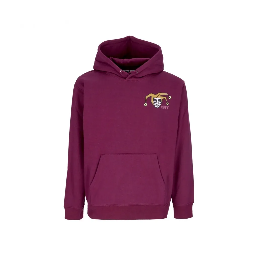 felpa cappuccio uomo the joke is on you premium hooded fleece BEETROOT