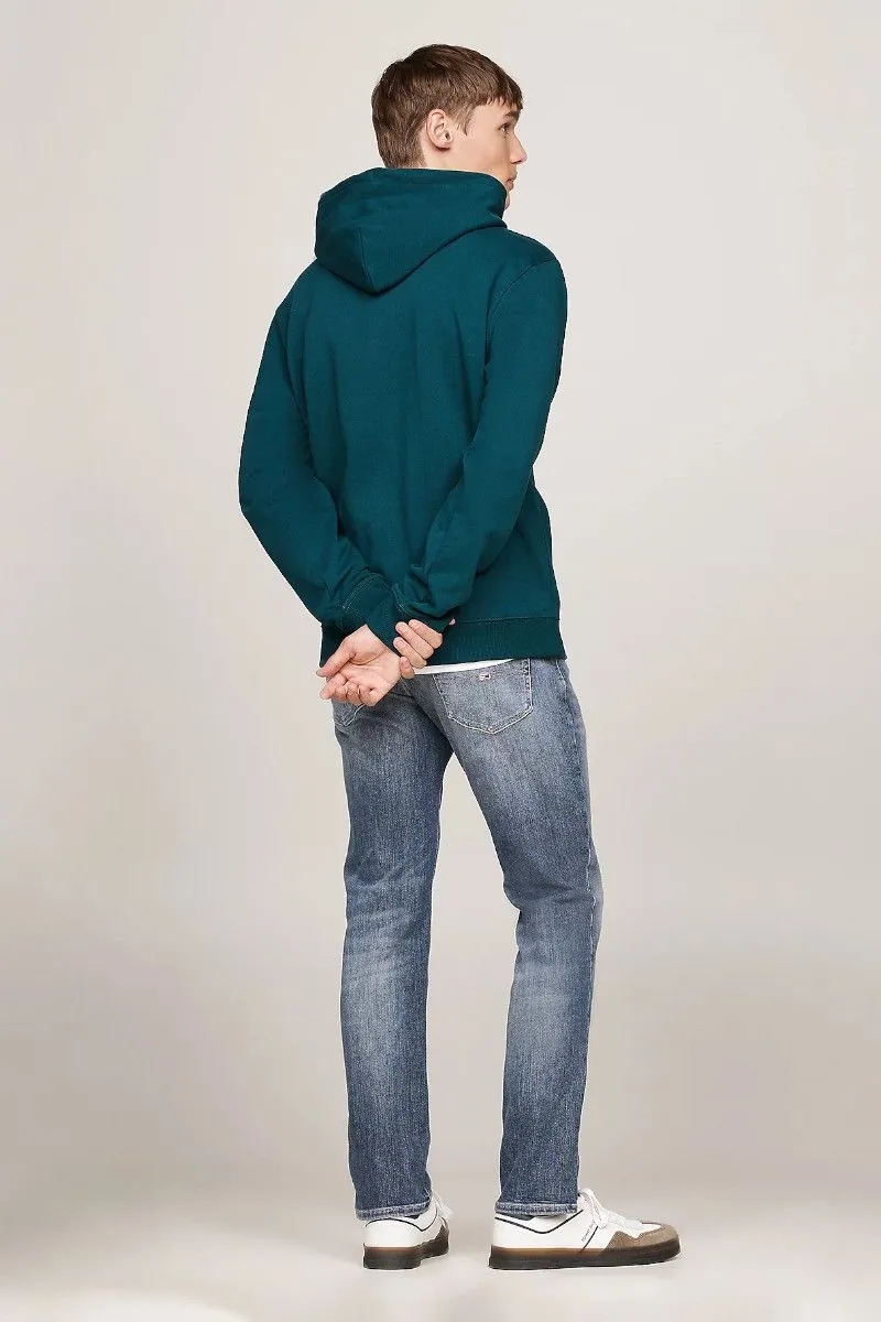 Felpa con cappuccio e logo uomo Verde