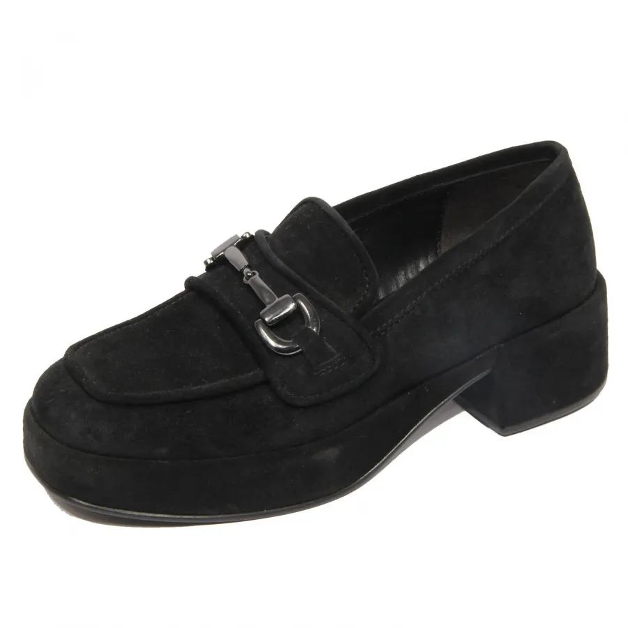 G3688 mocassino donna PONS QUINTANA black suede loafer women