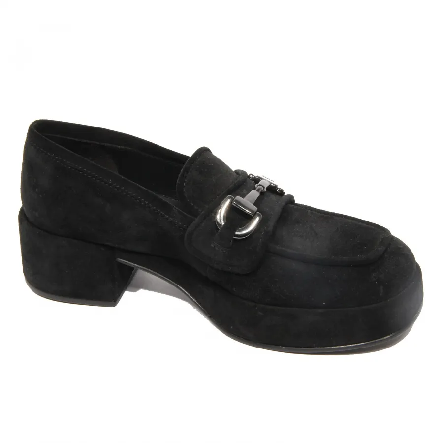 G3688 mocassino donna PONS QUINTANA black suede loafer women