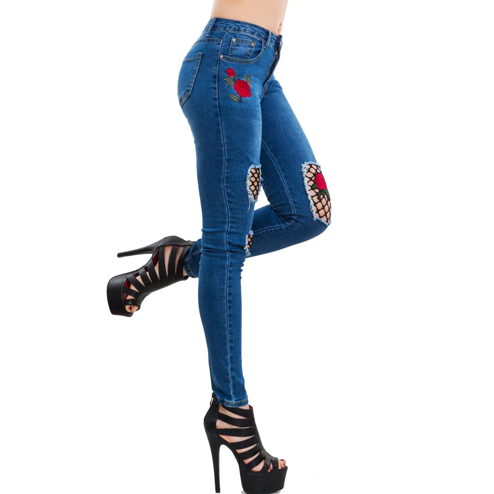 Jeans donna pantaloni skinny A102