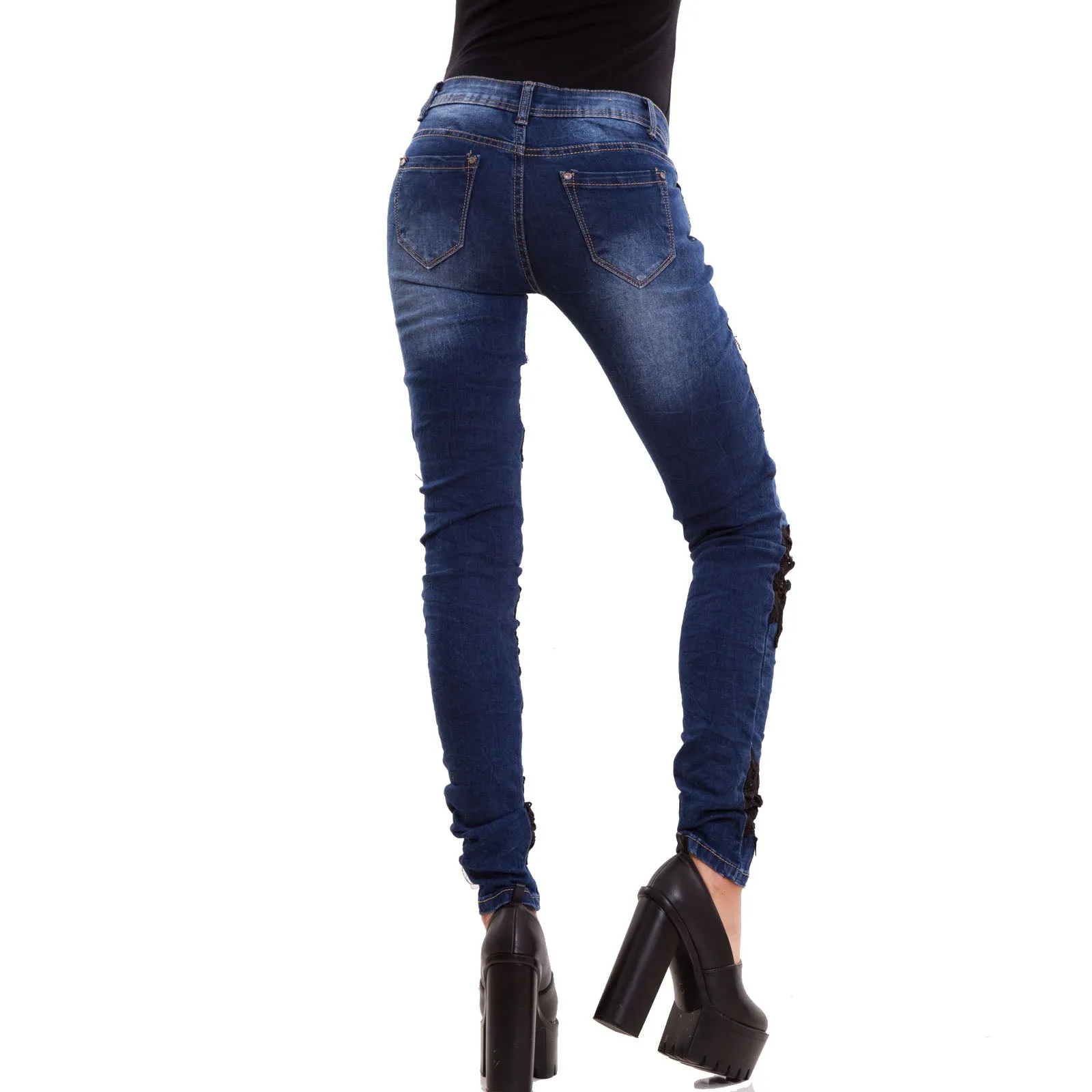 Jeans donna pantaloni skinny W0769