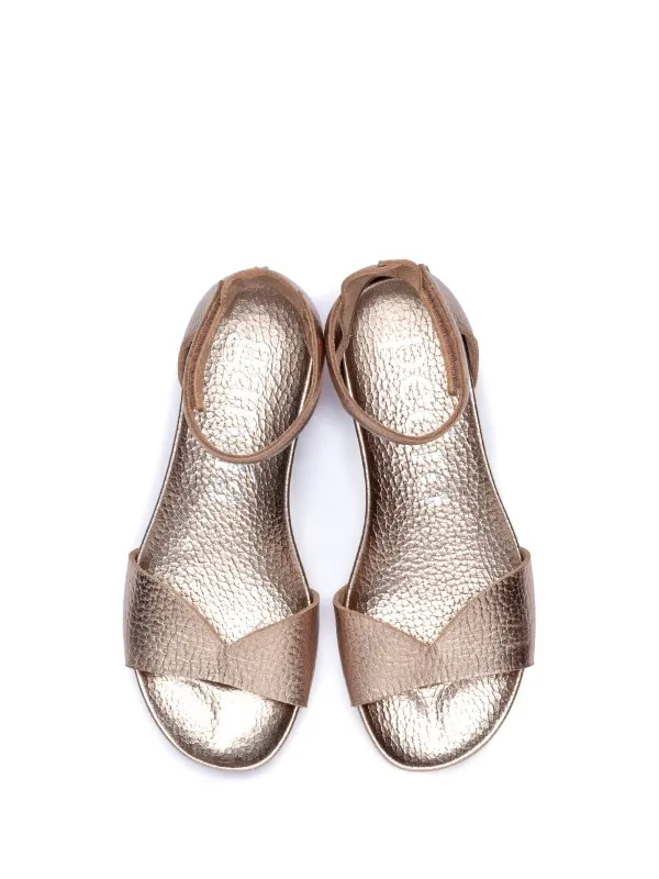 Jela rose gold leather sandal with strap