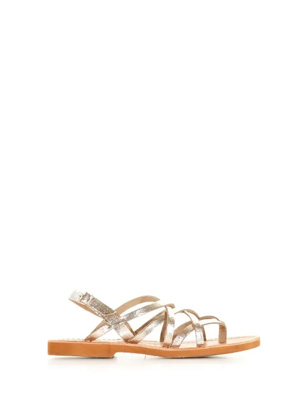 Leila platinum flat sandal