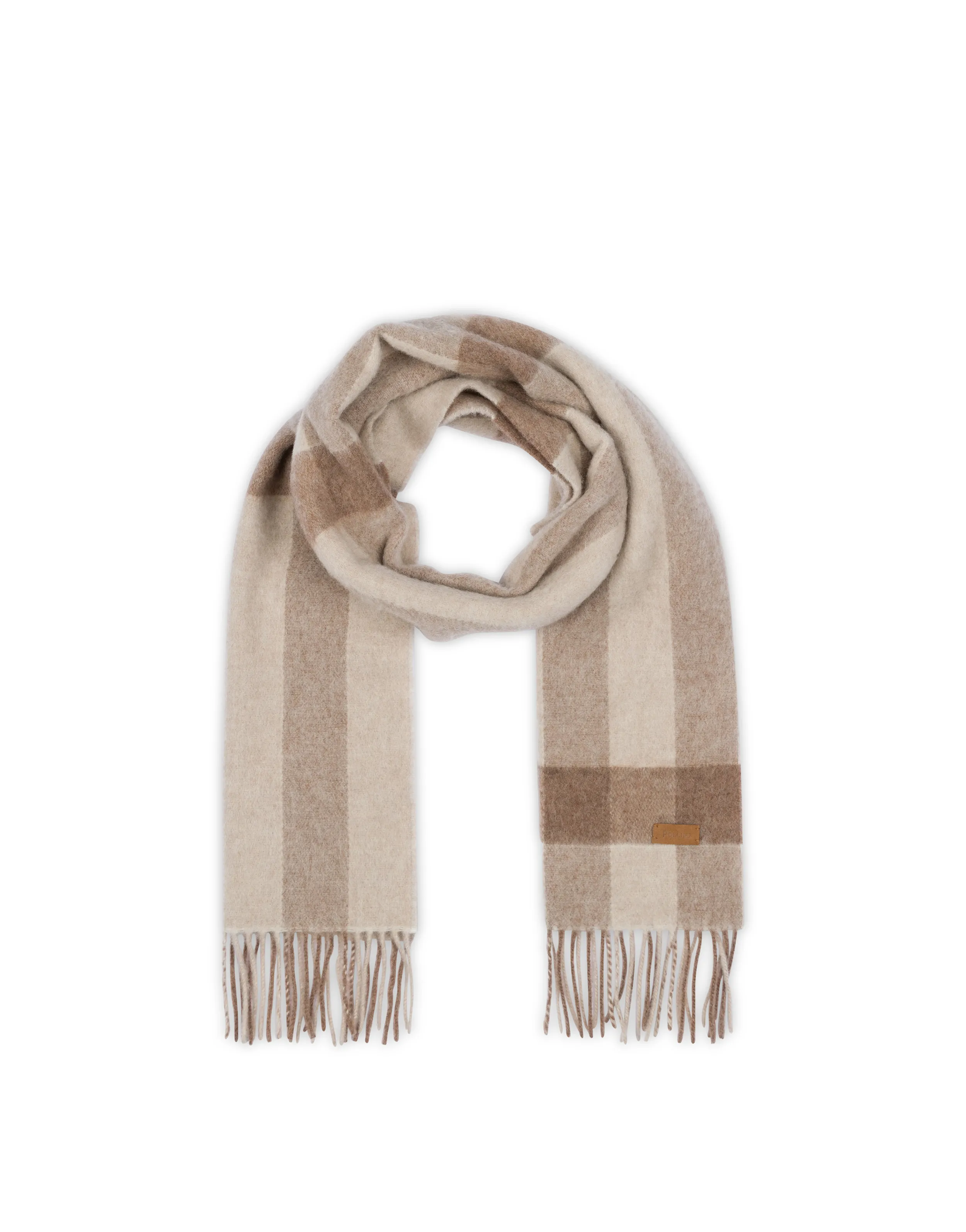     Linea Pollini Sciarpa In Misto Lana Con Righe Beige