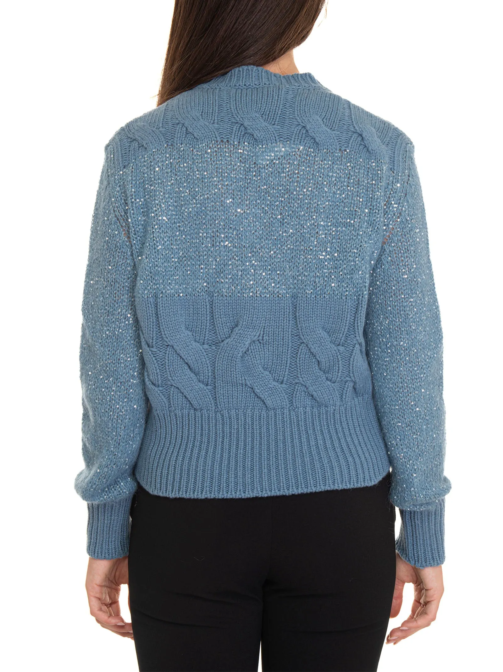 Maglia collo a V Angie Azzurro Vanisé Donna