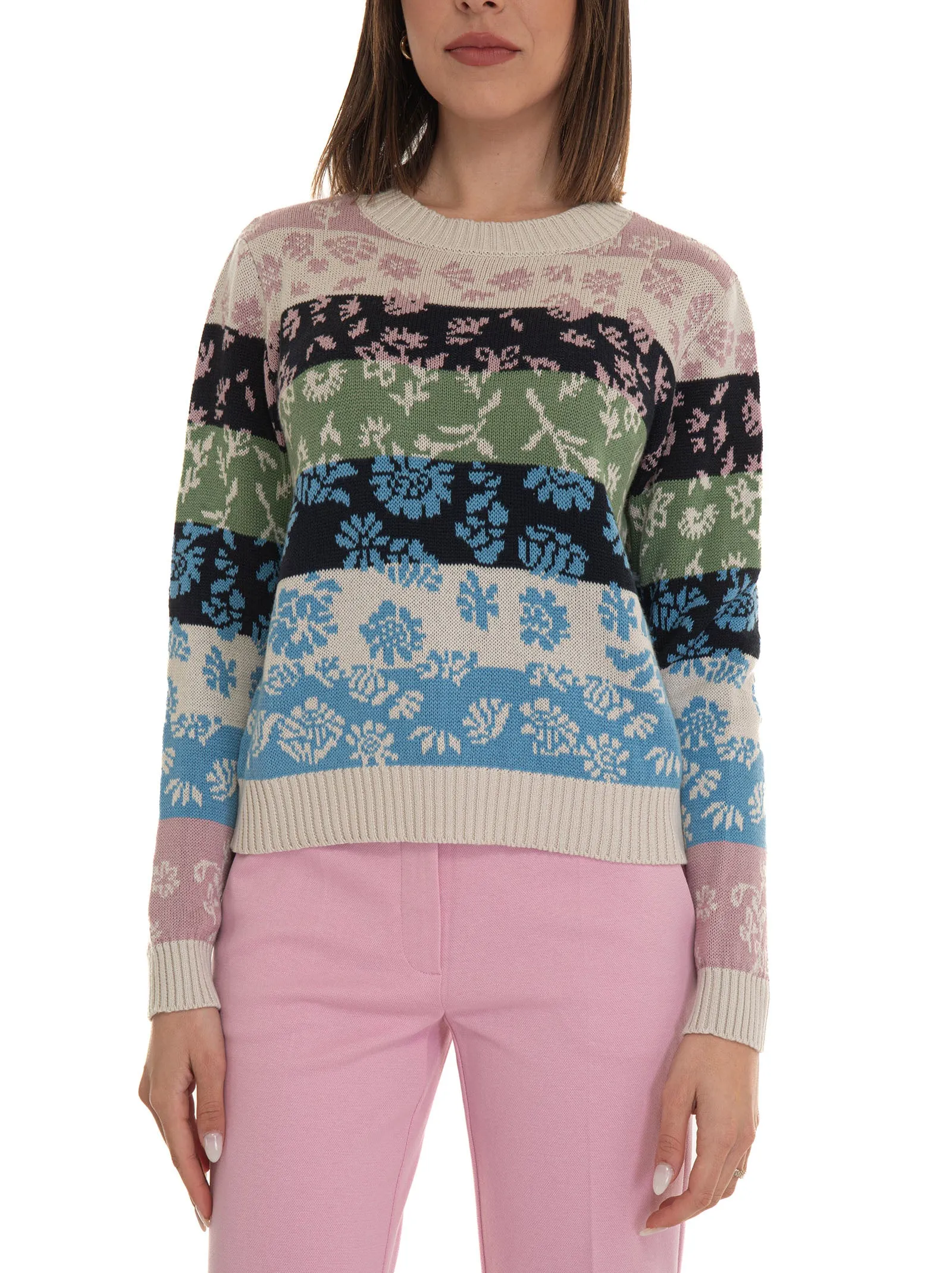 Maglia girocollo Fleres Multicolor Weekend Max Mara Donna