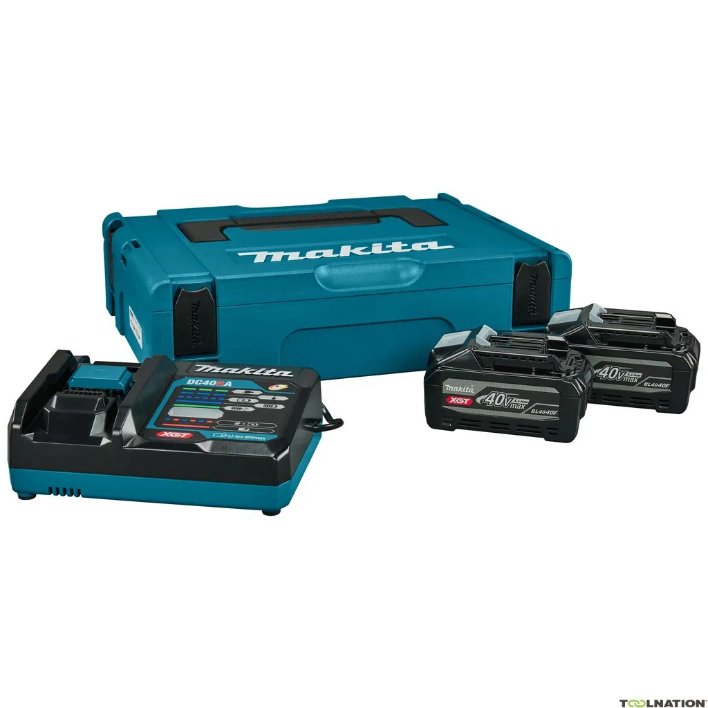 Makita 1911B9-4 Set di avviamento XGT DC40RA/2xBL4040F XGT 40V Max 4.0Ah Li-Ion + caricatore DC40RA in MBox