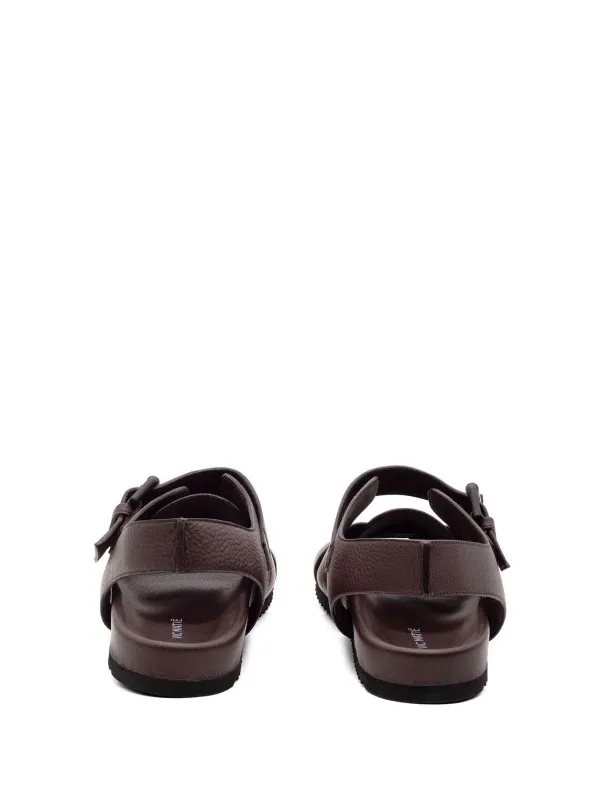 Men's brown leather sandal