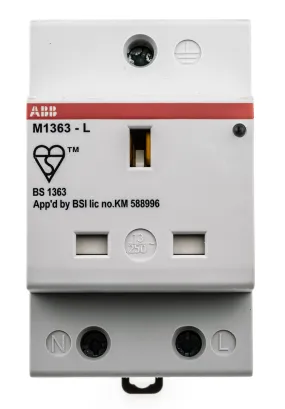 Presa elettrica, ABB 2CSM258163R0721 M1363-L, 13A, 1 modulo, IP20, IP30, presa Tipo G - inglese, Grigio In interni,
