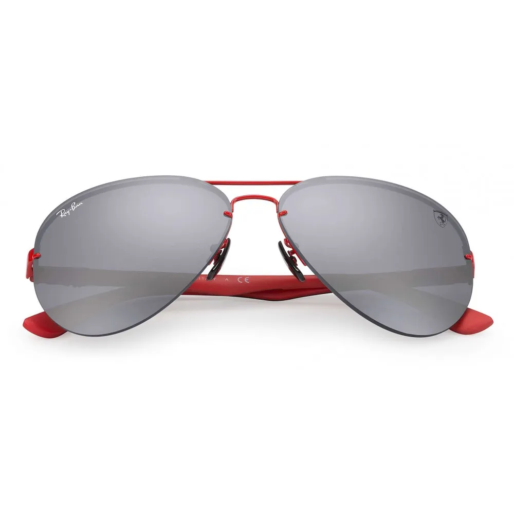 Ray-Ban - RB3460M F0126G - Original Scuderia Ferrari Collection Aviator - Rosso Nero - Grigio - Occhiali da Sole - Eyewear