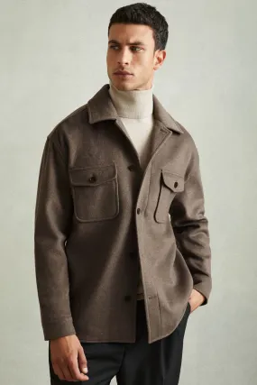 Reiss Liam Wool Blend Melton Overshirt    