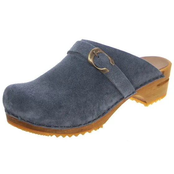 SANITA W' Wood-Hedi Open Dove Blue - Sandali in Pelle Donna Blu    