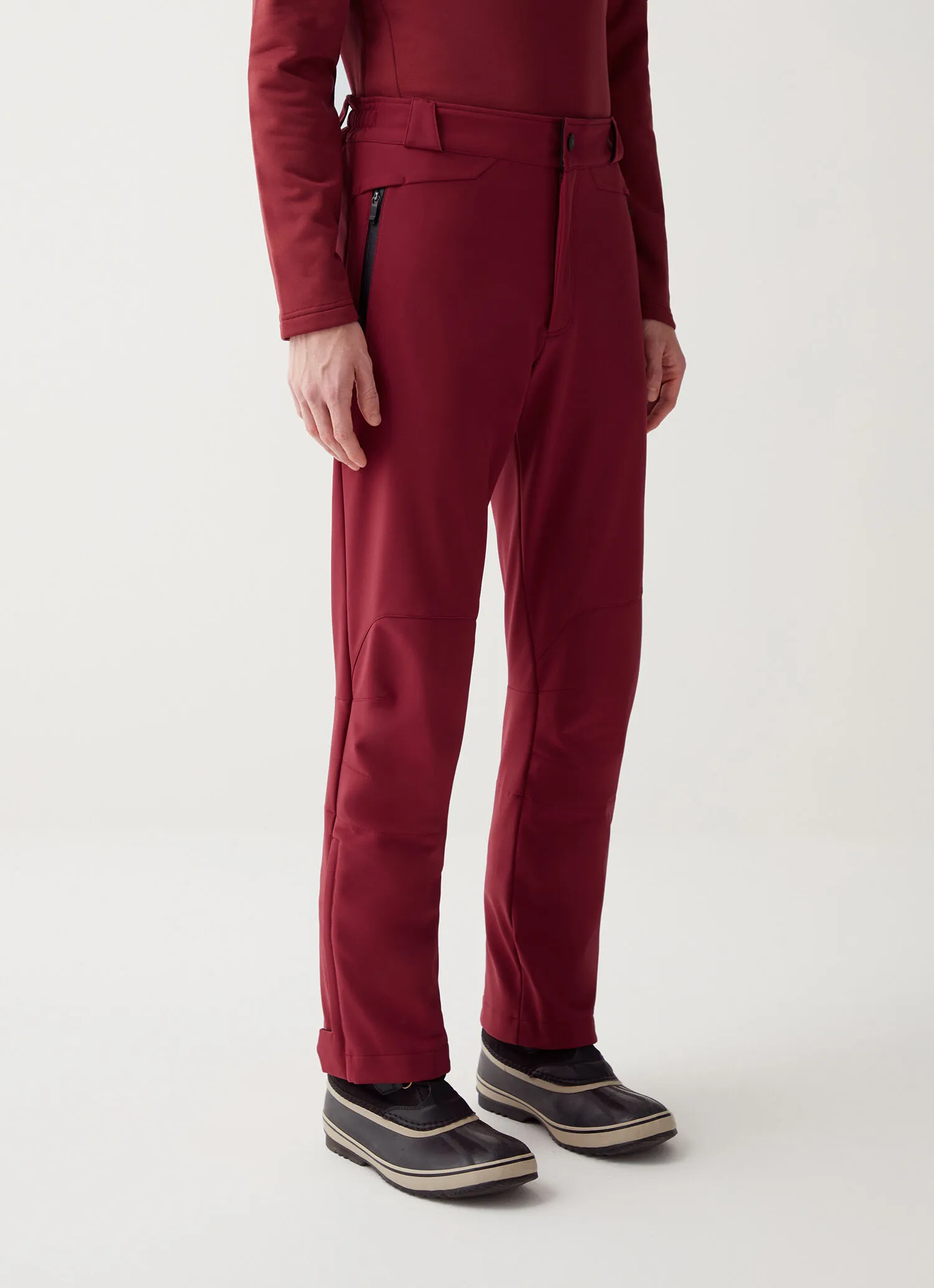 Softshell ski pants with gaiter