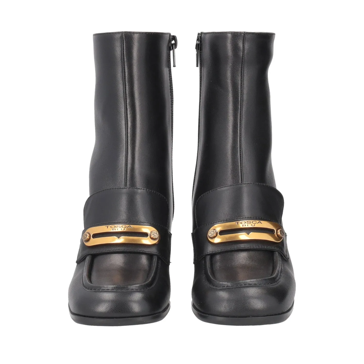     STIVALETTO GENEVA IN PELLE CON TACCO COLORE NERO  