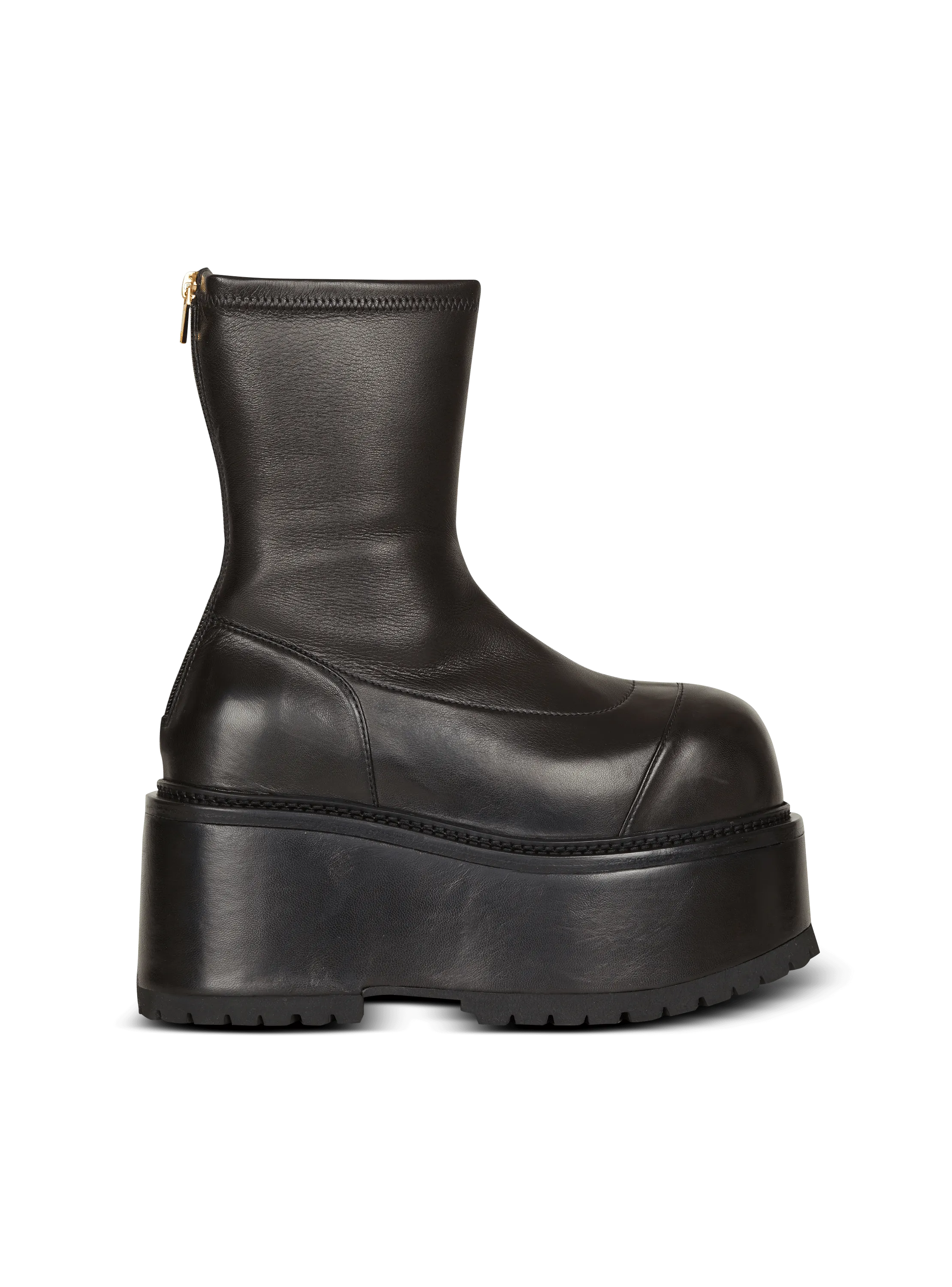 Stivali con plateau in pelle
