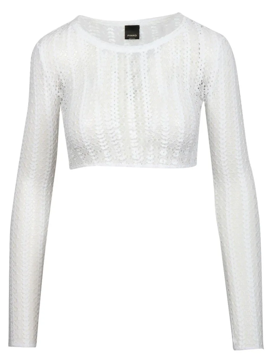 Top Minotauro Crop Girocollo in Macramè
